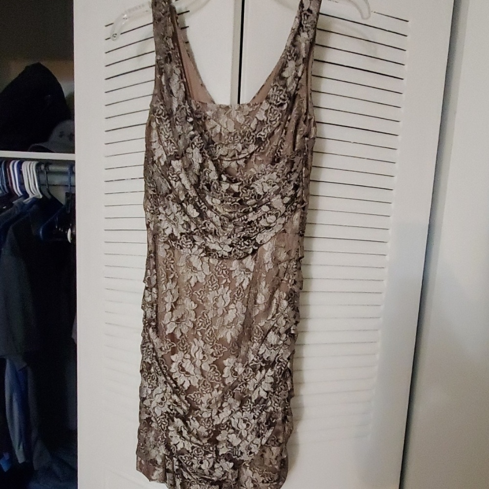 Gold lace dress